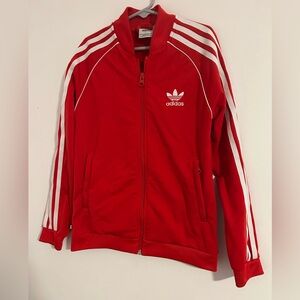 Adidas Kids Red and White Track Jacket